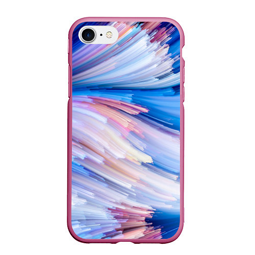 Чехол iPhone 7/8 матовый Красочные линии / 3D-Малиновый – фото 1