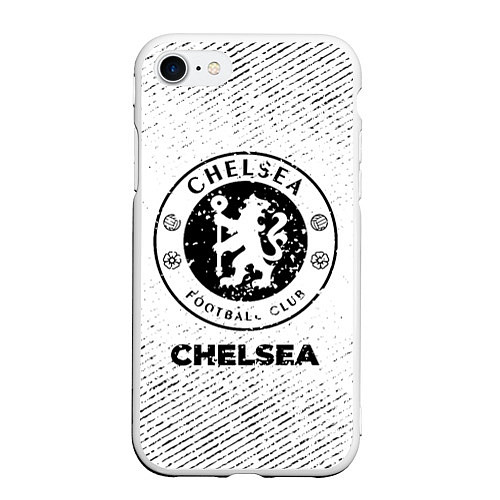 Чехол iPhone 7/8 матовый Chelsea с потертостями на светлом фоне / 3D-Белый – фото 1