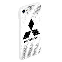 Чехол iPhone 7/8 матовый Mitsubishi с потертостями на светлом фоне, цвет: 3D-белый — фото 2