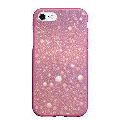 Чехол iPhone 7/8 матовый Pink bubbles, цвет: 3D-малиновый