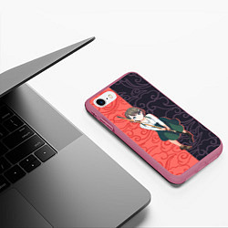 Чехол iPhone 7/8 матовый Мами Оно - Пураоре гордость оранжевых, цвет: 3D-малиновый — фото 2