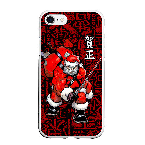 Чехол iPhone 7/8 матовый Santa Claus Samurai / 3D-Белый – фото 1