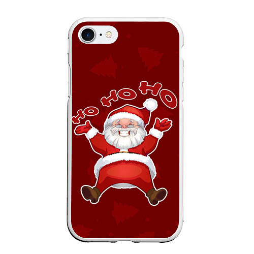 Чехол iPhone 7/8 матовый Санта - Хо-хо-хо / 3D-Белый – фото 1