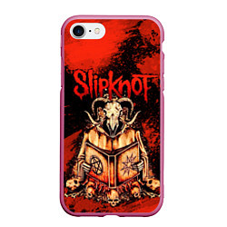 Чехол iPhone 7/8 матовый Slipknot - баран, цвет: 3D-малиновый