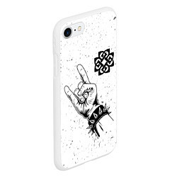 Чехол iPhone 7/8 матовый Breaking Benjamin и рок символ, цвет: 3D-белый — фото 2