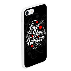 Чехол iPhone 7/8 матовый Love you forever, hearts, patterns, цвет: 3D-белый — фото 2