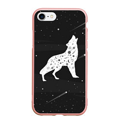 Чехол iPhone 7/8 матовый Созвездие волка - волк из звезд, цвет: 3D-светло-розовый