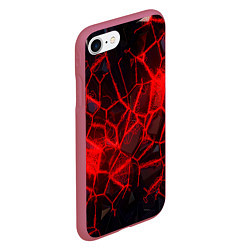 Чехол iPhone 7/8 матовый Кристаллы в красных нитях, цвет: 3D-малиновый — фото 2