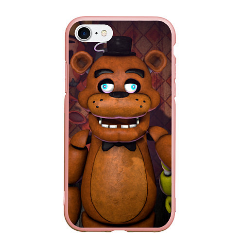 Чехол iPhone 7/8 матовый Five Nights аt Frеddys / 3D-Светло-розовый – фото 1