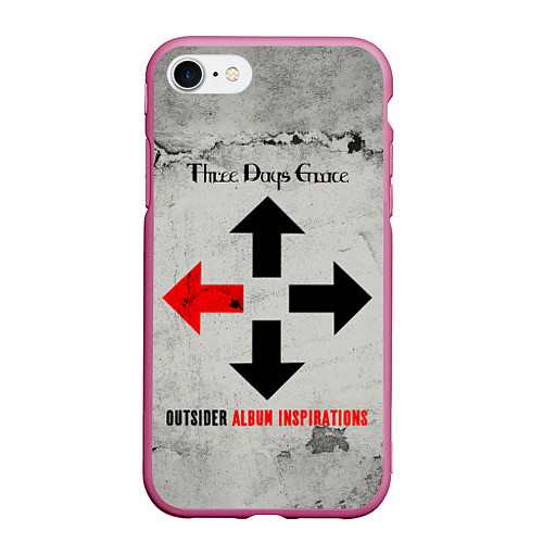 Чехол iPhone 7/8 матовый Outsider Album Inspirations - Three Days Grace / 3D-Малиновый – фото 1