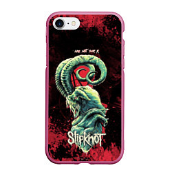 Чехол iPhone 7/8 матовый Slipknot - козел, цвет: 3D-малиновый