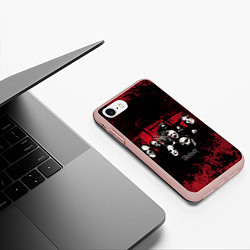 Чехол iPhone 7/8 матовый Группа Slipknot, цвет: 3D-светло-розовый — фото 2