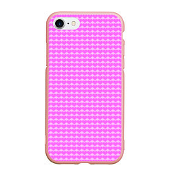 Чехол iPhone 7/8 матовый Много сердец розовое, цвет: 3D-светло-розовый