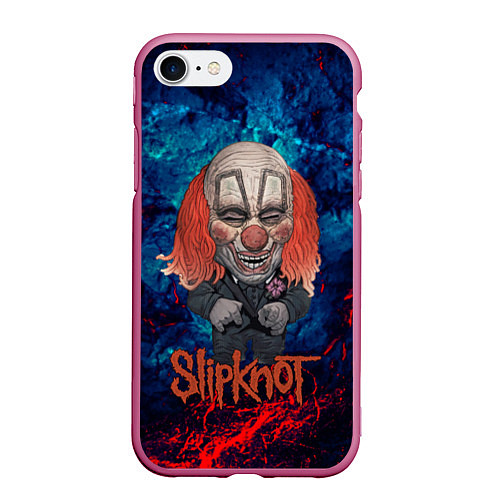 Чехол iPhone 7/8 матовый Clown Slipknot / 3D-Малиновый – фото 1