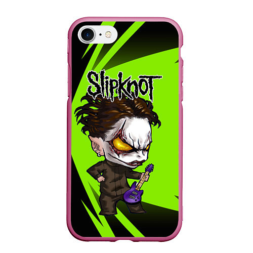 Чехол iPhone 7/8 матовый Slipknot green / 3D-Малиновый – фото 1