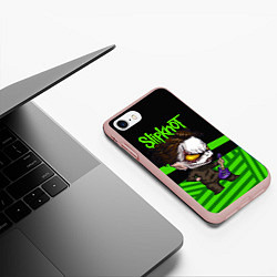Чехол iPhone 7/8 матовый Slipknot dark green, цвет: 3D-светло-розовый — фото 2