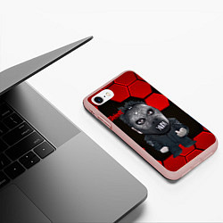 Чехол iPhone 7/8 матовый Slipknot объемные плиты, цвет: 3D-светло-розовый — фото 2