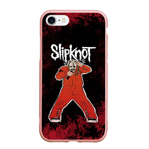 Чехол iPhone 7/8 матовый Slipknot music / 3D-Светло-розовый – фото 1