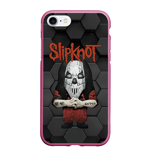 Чехол iPhone 7/8 матовый Slipknot seven art / 3D-Малиновый – фото 1