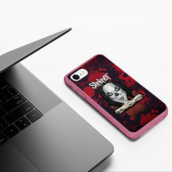 Чехол iPhone 7/8 матовый Slipknot dark red, цвет: 3D-малиновый — фото 2