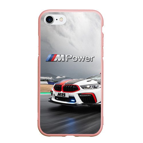 Чехол iPhone 7/8 матовый BMW M8 Safety car / 3D-Светло-розовый – фото 1