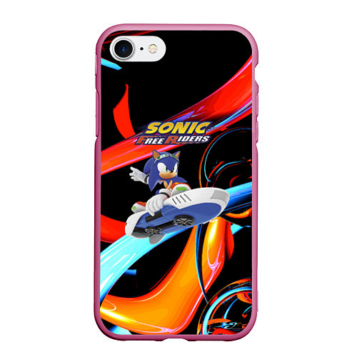 Чехол iPhone 7/8 матовый Sonic Free Riders - Hedgehog / 3D-Малиновый – фото 1