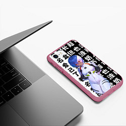 Чехол iPhone 7/8 матовый Аянами Рей - Ева, цвет: 3D-малиновый — фото 2