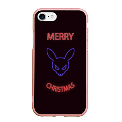 Чехол iPhone 7/8 матовый Neon christmas bunny, цвет: 3D-светло-розовый