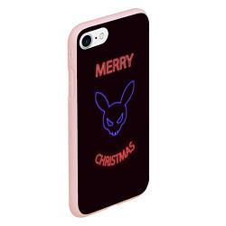 Чехол iPhone 7/8 матовый Neon christmas bunny, цвет: 3D-светло-розовый — фото 2