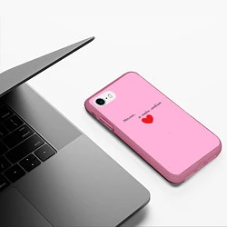 Чехол iPhone 7/8 матовый Мама, я тебя люблю, цвет: 3D-малиновый — фото 2