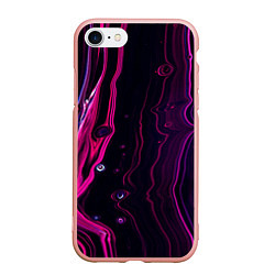 Чехол iPhone 7/8 матовый Фиолетовые линии песка во тьме, цвет: 3D-светло-розовый