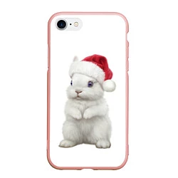 Чехол iPhone 7/8 матовый Рождественский крольчонок, цвет: 3D-светло-розовый