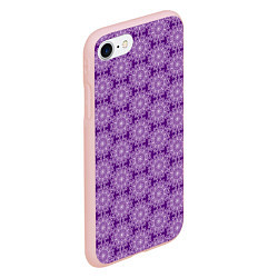 Чехол iPhone 7/8 матовый Абстракция узор фиолетовый, цвет: 3D-светло-розовый — фото 2