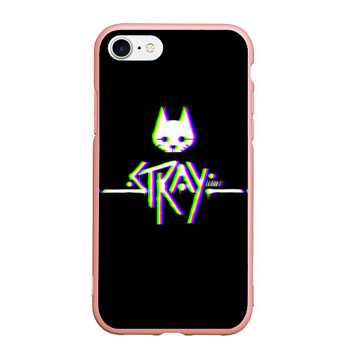 Чехол iPhone 7/8 матовый Stray game glitch / 3D-Светло-розовый – фото 1