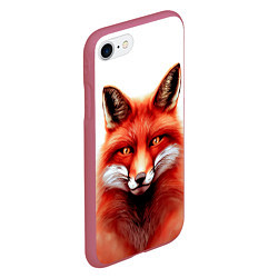 Чехол iPhone 7/8 матовый Пламенный лис, цвет: 3D-малиновый — фото 2
