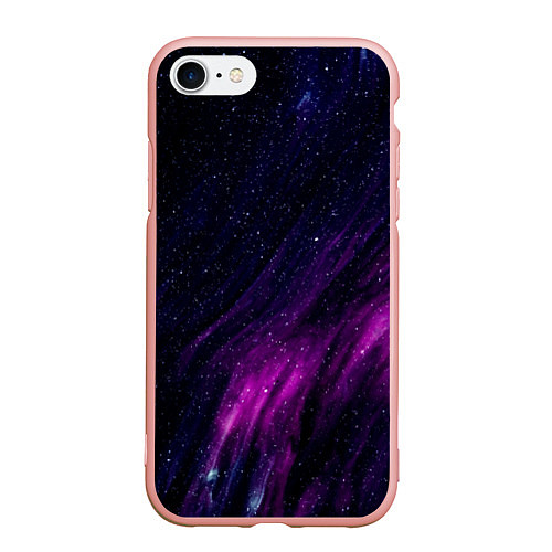 Чехол iPhone 7/8 матовый Абстрактные блёстки и звёзды / 3D-Светло-розовый – фото 1