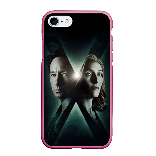 Чехол iPhone 7/8 матовый X - Files / 3D-Малиновый – фото 1