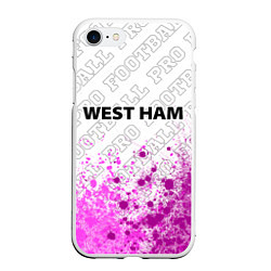 Чехол iPhone 7/8 матовый West Ham pro football: символ сверху, цвет: 3D-белый