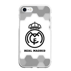 Чехол iPhone 7/8 матовый Real Madrid sport на светлом фоне