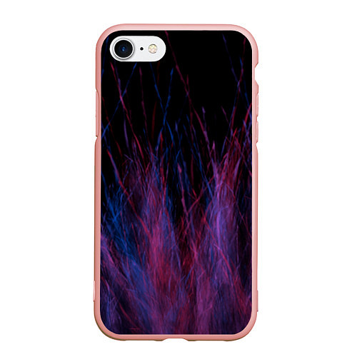 Чехол iPhone 7/8 матовый Абстрактный мех / 3D-Светло-розовый – фото 1
