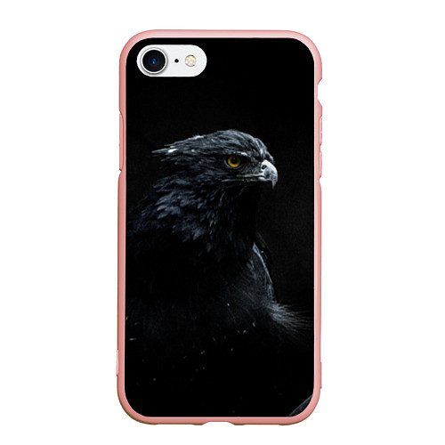 Чехол iPhone 7/8 матовый Тёмный орёл / 3D-Светло-розовый – фото 1