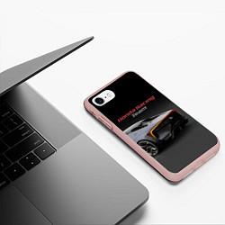Чехол iPhone 7/8 матовый Honda Racing Team - Japan, цвет: 3D-светло-розовый — фото 2