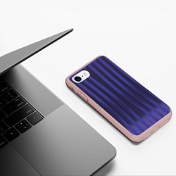 Чехол iPhone 7/8 матовый Строгий узор в полоску, который стройнит, цвет: 3D-светло-розовый — фото 2