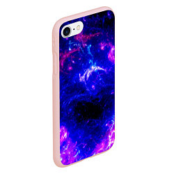 Чехол iPhone 7/8 матовый Неоновый космос со звездами, цвет: 3D-светло-розовый — фото 2