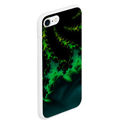 Чехол iPhone 7/8 матовый Фрактал зеленая ёлочка, цвет: 3D-белый — фото 2