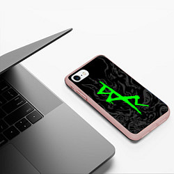 Чехол iPhone 7/8 матовый Логотип Cyberpunk: Edgerunners - Дэвид, цвет: 3D-светло-розовый — фото 2