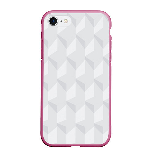 Чехол iPhone 7/8 матовый Абстрактная серая геометрическая текстура / 3D-Малиновый – фото 1