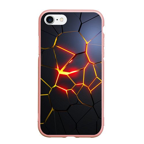 Чехол iPhone 7/8 матовый Вулканическая активность / 3D-Светло-розовый – фото 1
