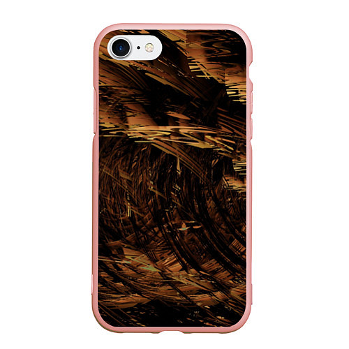 Чехол iPhone 7/8 матовый Абстрактные лиственные краски / 3D-Светло-розовый – фото 1