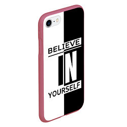 Чехол iPhone 7/8 матовый Believe in yourself, цвет: 3D-малиновый — фото 2